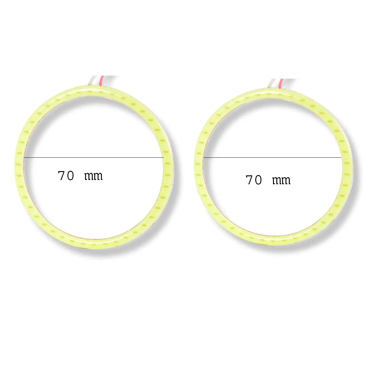 Bike Headlight Cob Angel Eyes Halo Led Ring Light 70 mm Ring Green color, Pack of 2 Pcs.