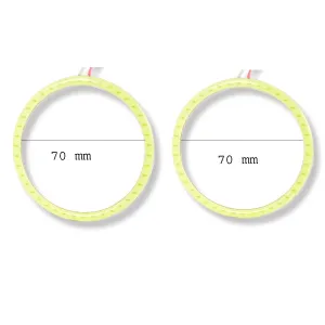 Bike Headlight Cob Angel Eyes Halo Led Ring Light 70 mm Ring Green color, Pack of 2 Pcs.