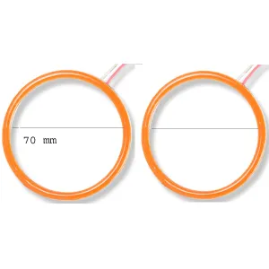 Bike Headlight Cob Angel Eyes Halo Led Ring Light 70 mm Ring Red color, Pack of 2 Pcs.