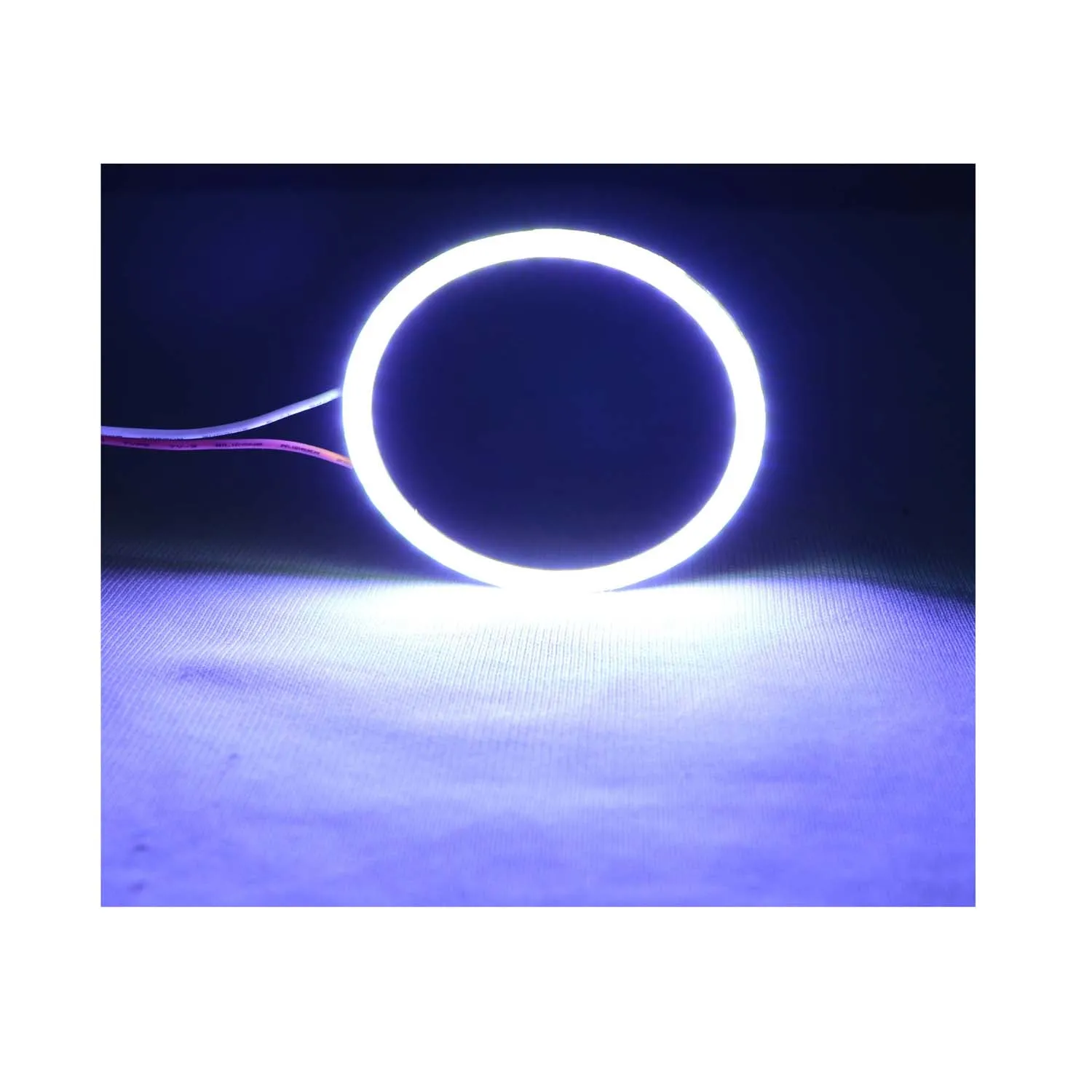 Bike Headlight Cob Angel Eyes Halo Led Ring Light 70 mm Ring White color, Pack of 2 Pcs.