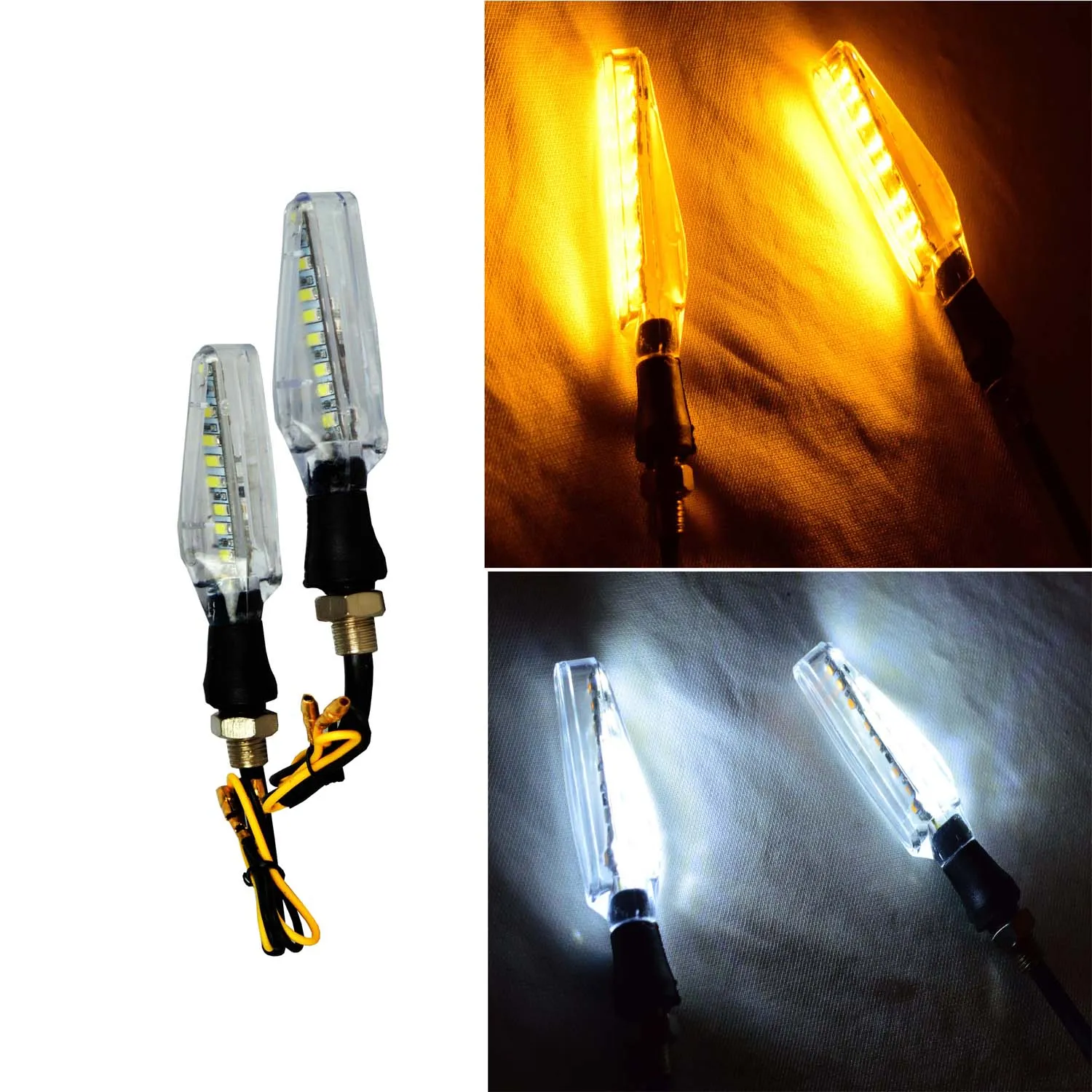 Bike Indicator  White And Amber (Pack of 4)