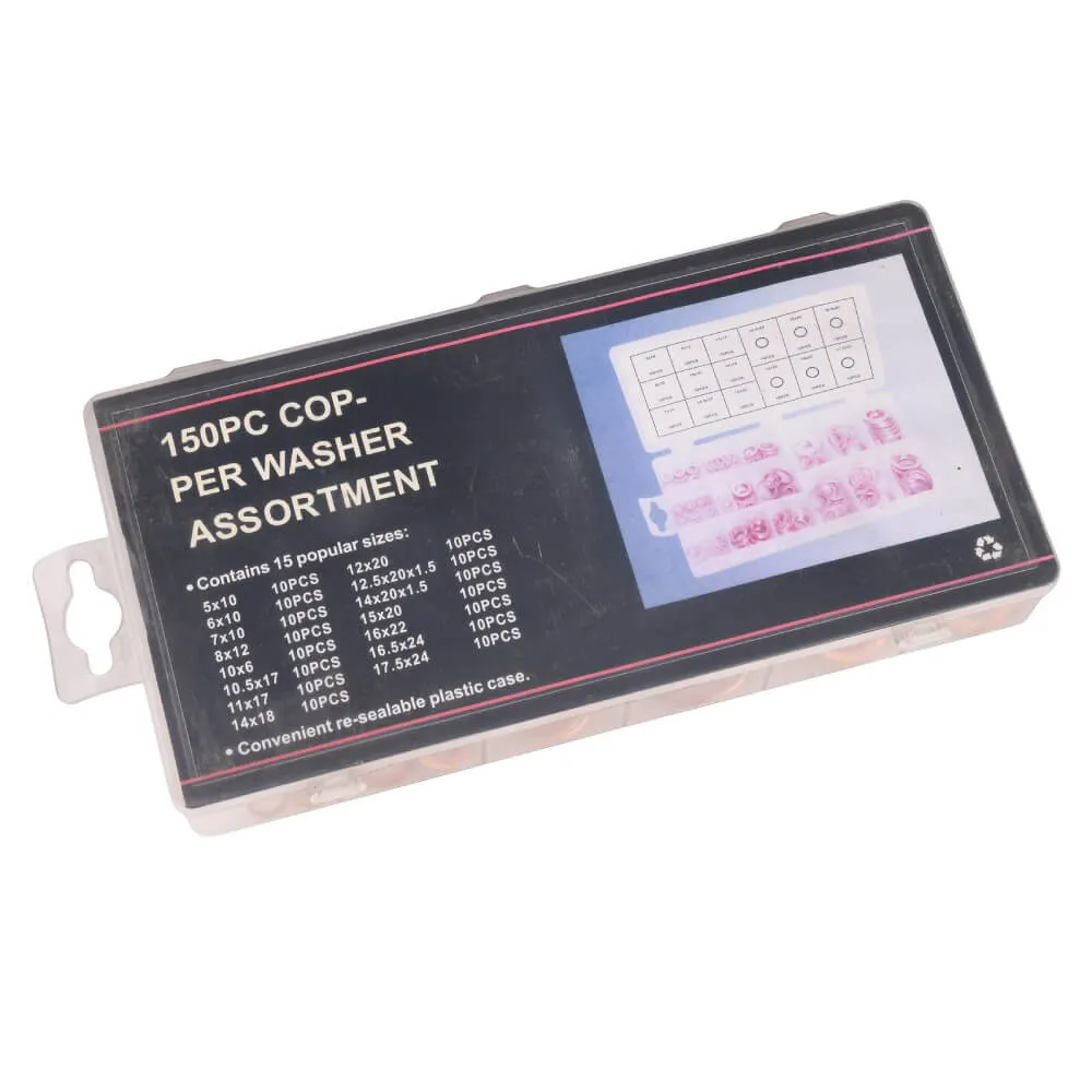 Bike It Copper Washer 150 Piece Kit (Metric)
