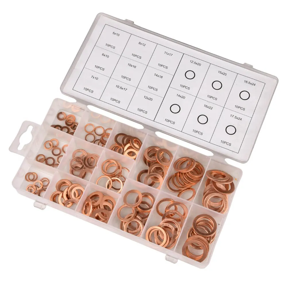 Bike It Copper Washer 150 Piece Kit (Metric)