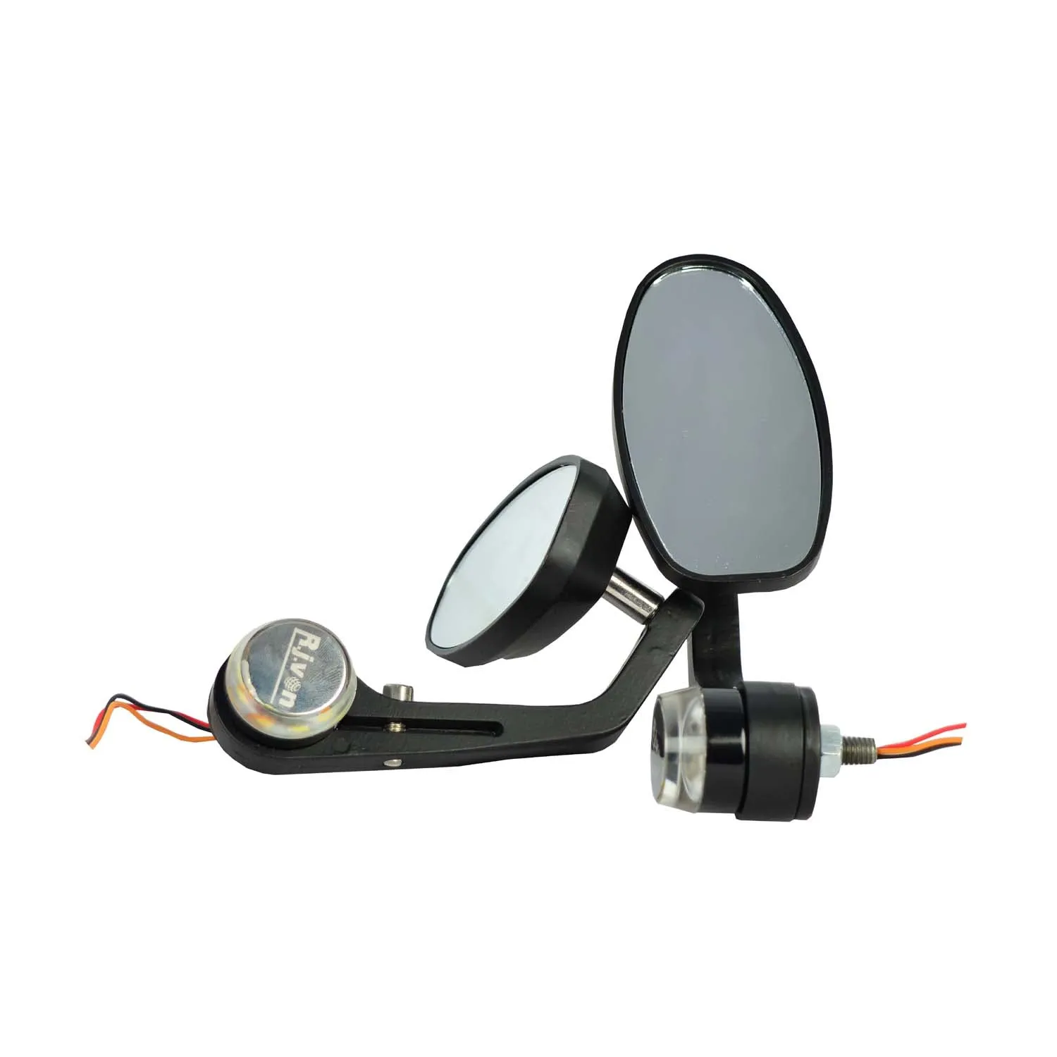 Bike Oval Handlebar Mirror With LED Side Indicator  For - All Bike /Royal Enfield Bullet