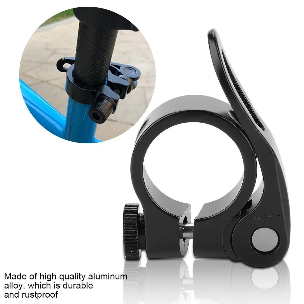 Bike Seat Post Clamp - Quick Release, Ø31.8mm, Black, for 27.2 ~ 31.8mm Seatpost