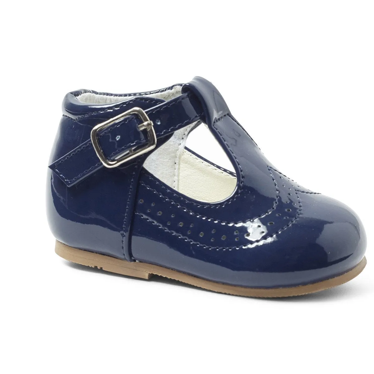 Billy Navy t-bar hard sole shoes