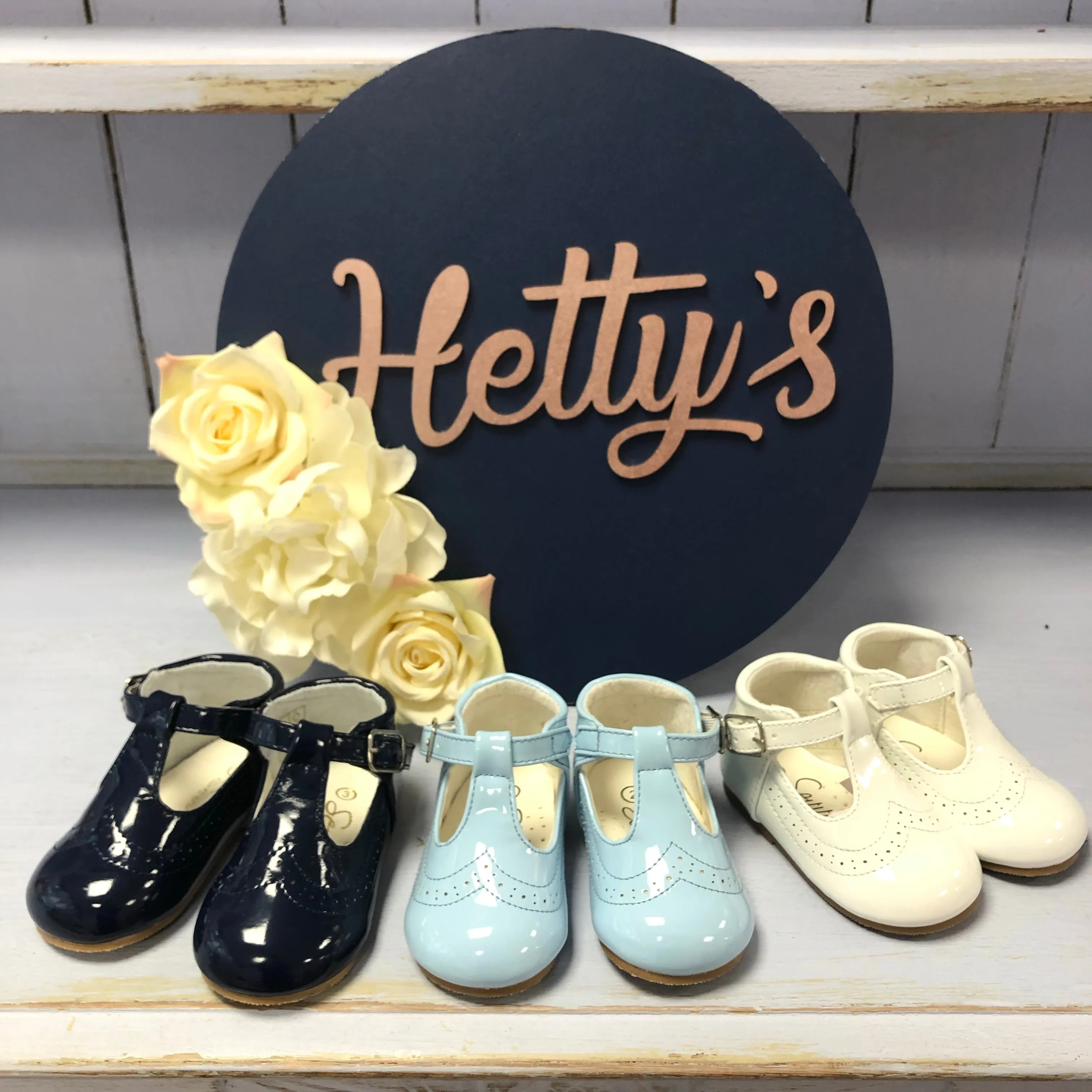 Billy Navy t-bar hard sole shoes