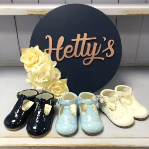 Billy Navy t-bar hard sole shoes