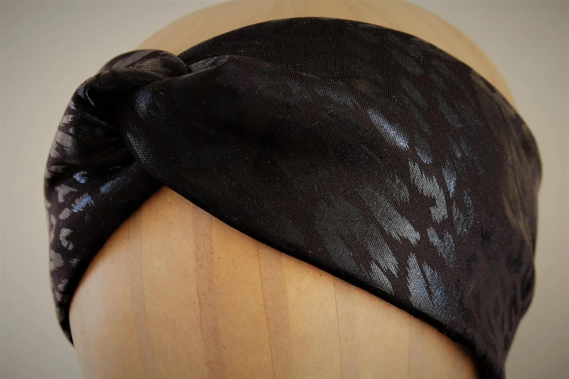 Black Cheetah Turban Headband