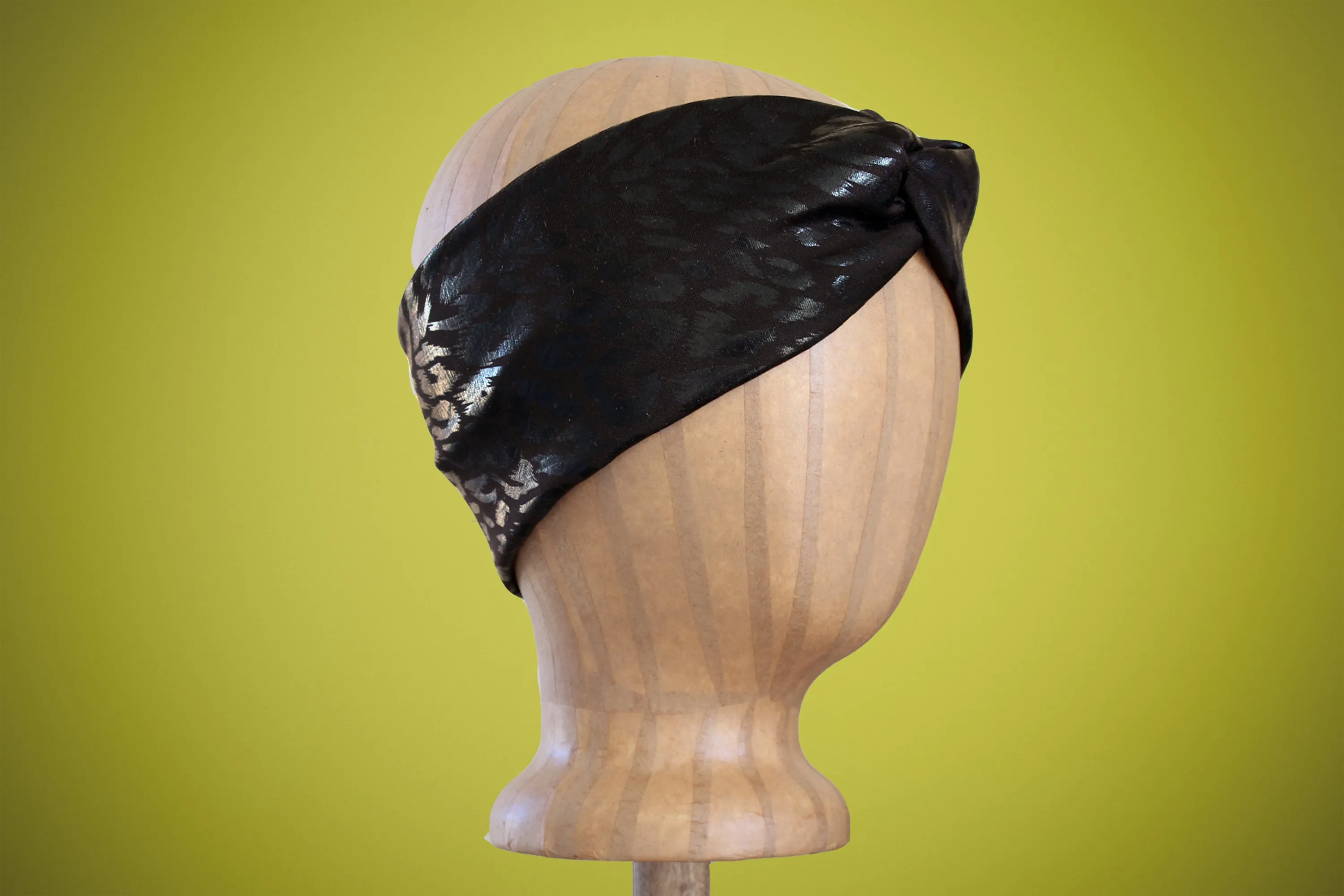 Black Cheetah Turban Headband