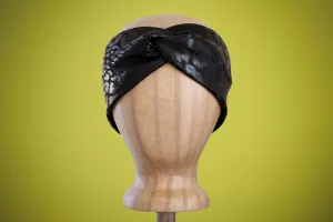 Black Cheetah Turban Headband