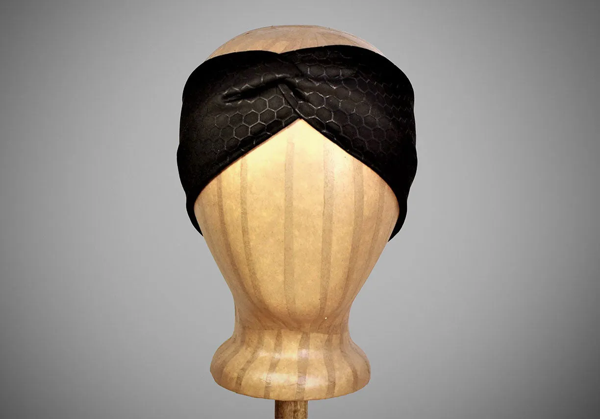 Black Honeycomb Turban Headband