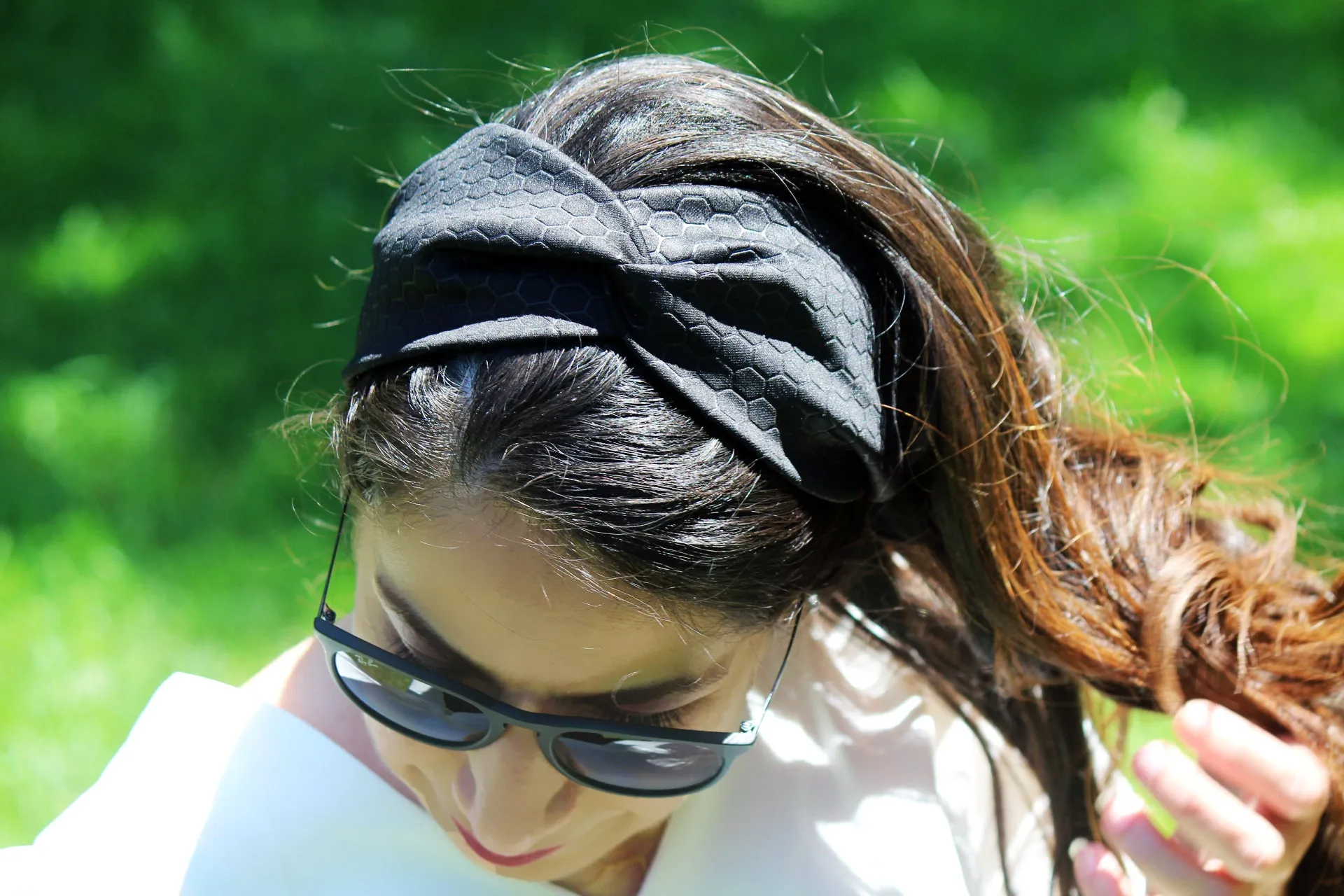 Black Honeycomb Turban Headband