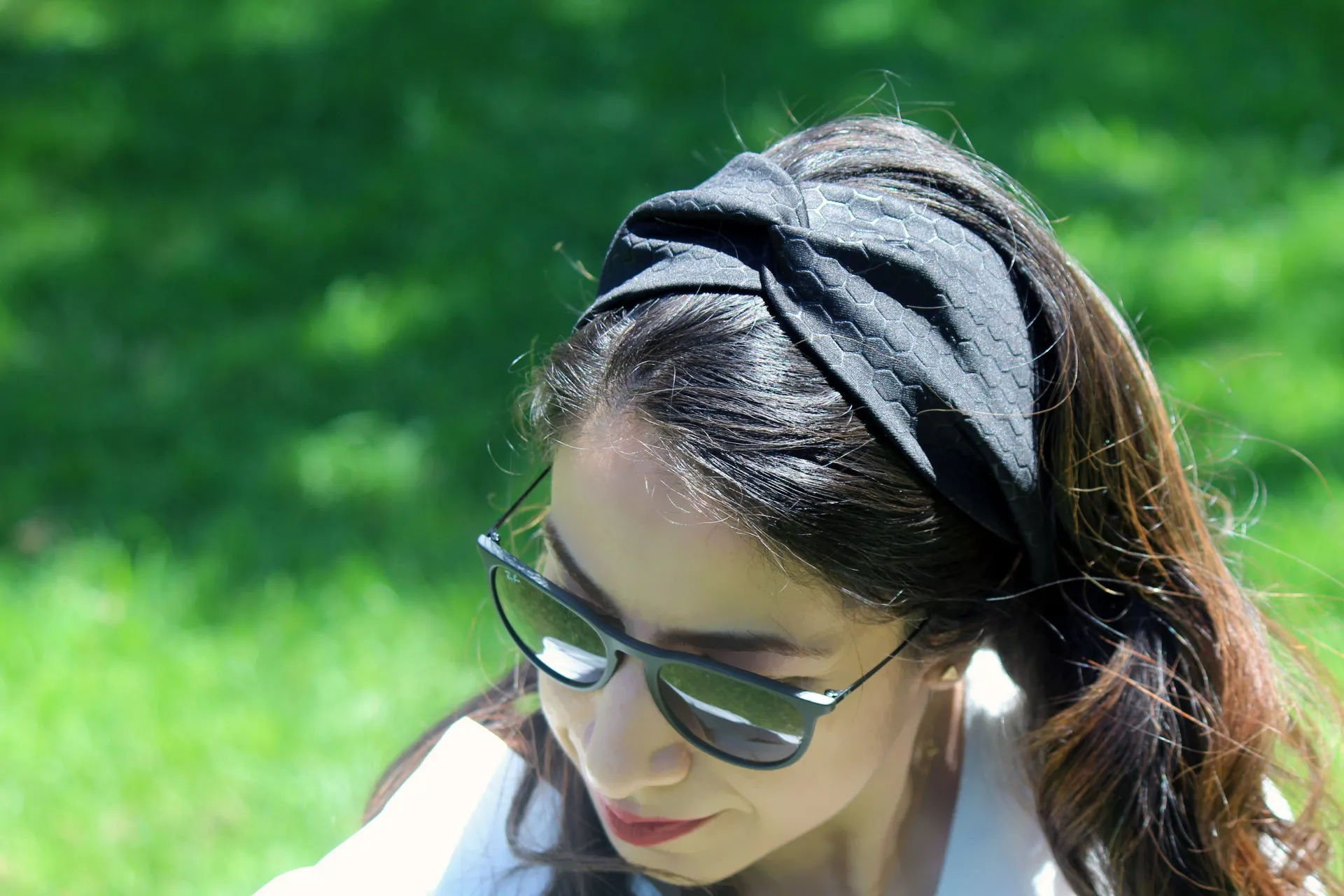 Black Honeycomb Turban Headband