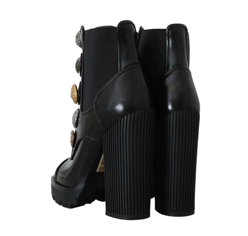 Black Leather DG Logo Chelsea Boots