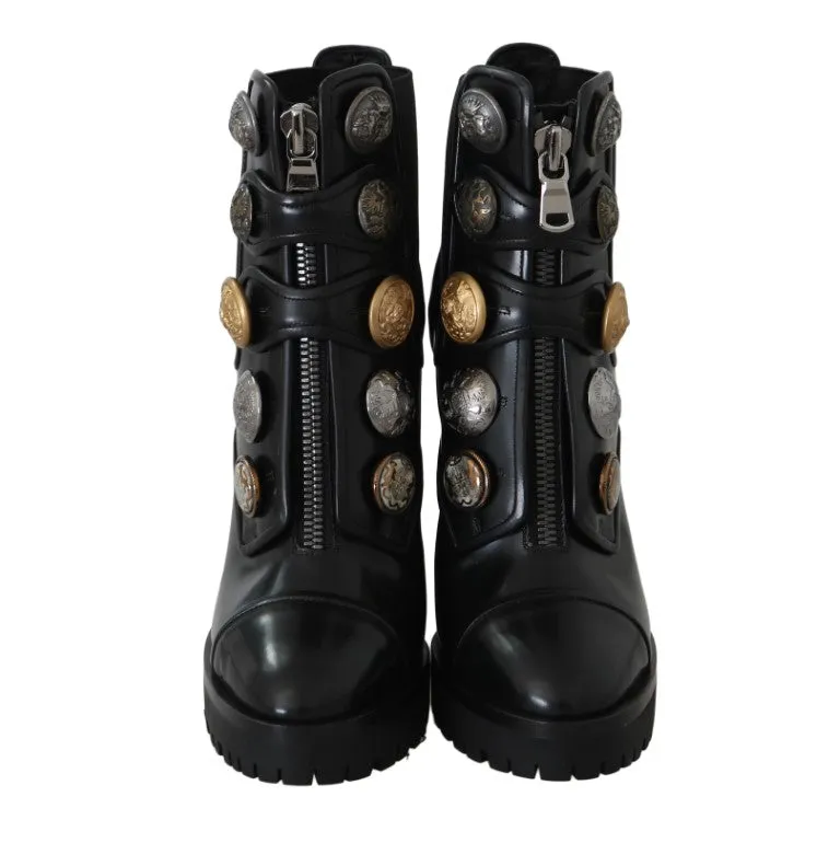 Black Leather DG Logo Chelsea Boots