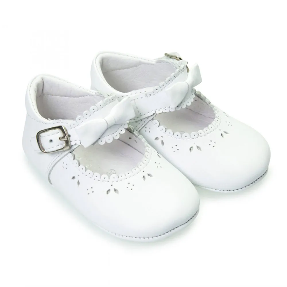 Borboleta Moya Scollop Leather Soft Sole White