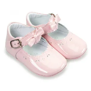 Borboleta Moya Scollop Patent Leather Soft Sole Pink