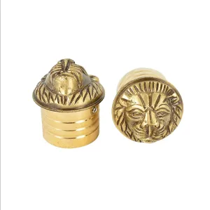 Brass Lion Face Design Handle Nob For Royal Enfield All Models