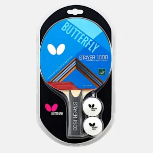 Butterfly Stayer 1600 Table Tennis Racket  With 2 TT Balls