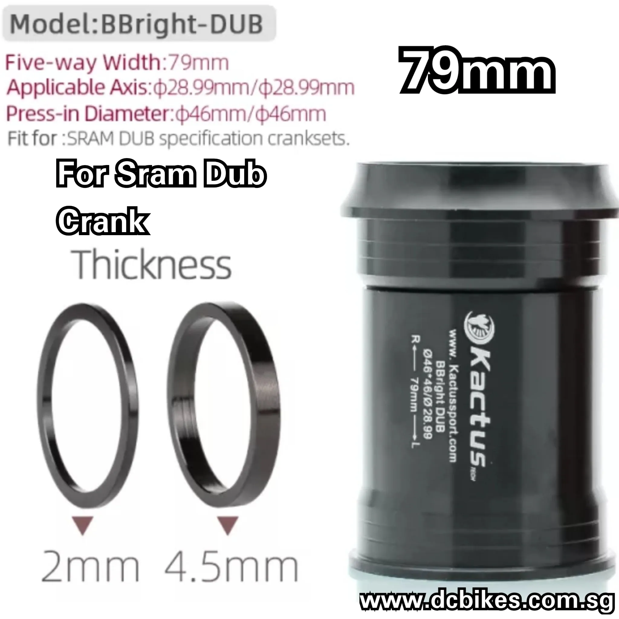 Ceramic 79mm BBright 46mm Press Fit Bottom Bracket BB For Shimano 24mm | 22mm GXP Sram 28.99mm Dub 30mm Crank