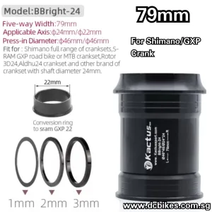 Ceramic 79mm BBright 46mm Press Fit Bottom Bracket BB For Shimano 24mm | 22mm GXP Sram 28.99mm Dub 30mm Crank