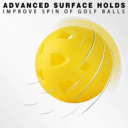 Champkey IMPACTECH Hybrid Rubber Practice Golf Balls - Designed for True Practice，High Impact Training Golf Balls ，Indestructible and Resistant to Dents (Yellow, 12 Pack)