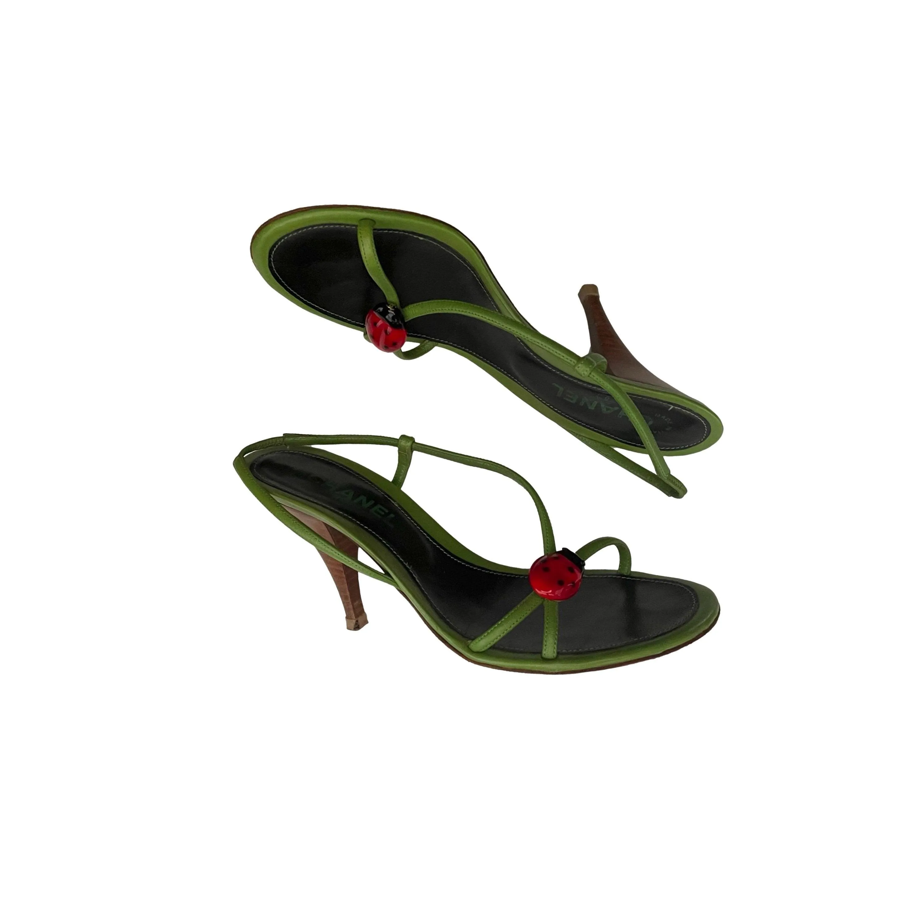 Chanel Green Lady Bug Heels