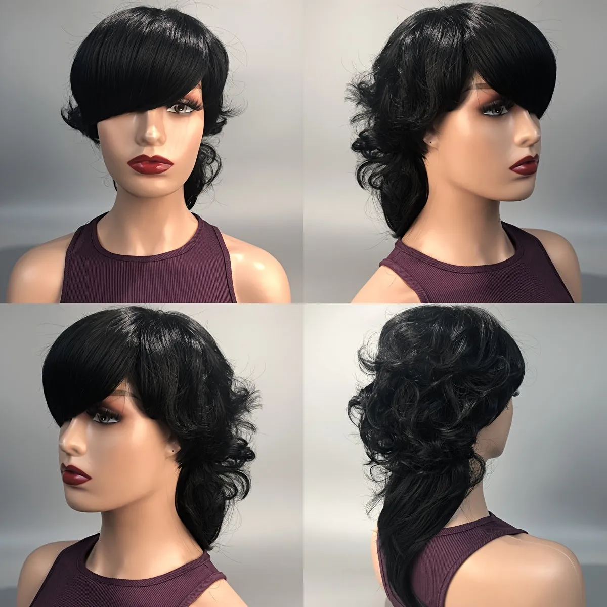 Chic Fashionable Long Wavy Mullet Wig for Women: Easy-Use, Beginner-Friendly, Heat-Resistant, 180% Density, Comfort Fit – Perfect for African Women