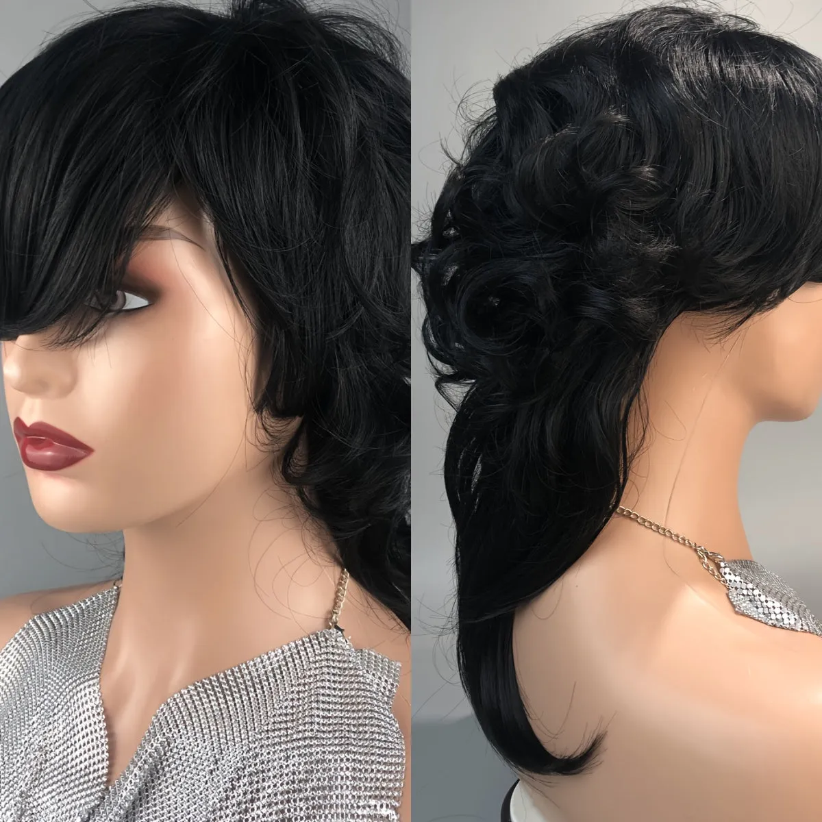 Chic Fashionable Long Wavy Mullet Wig for Women: Easy-Use, Beginner-Friendly, Heat-Resistant, 180% Density, Comfort Fit – Perfect for African Women