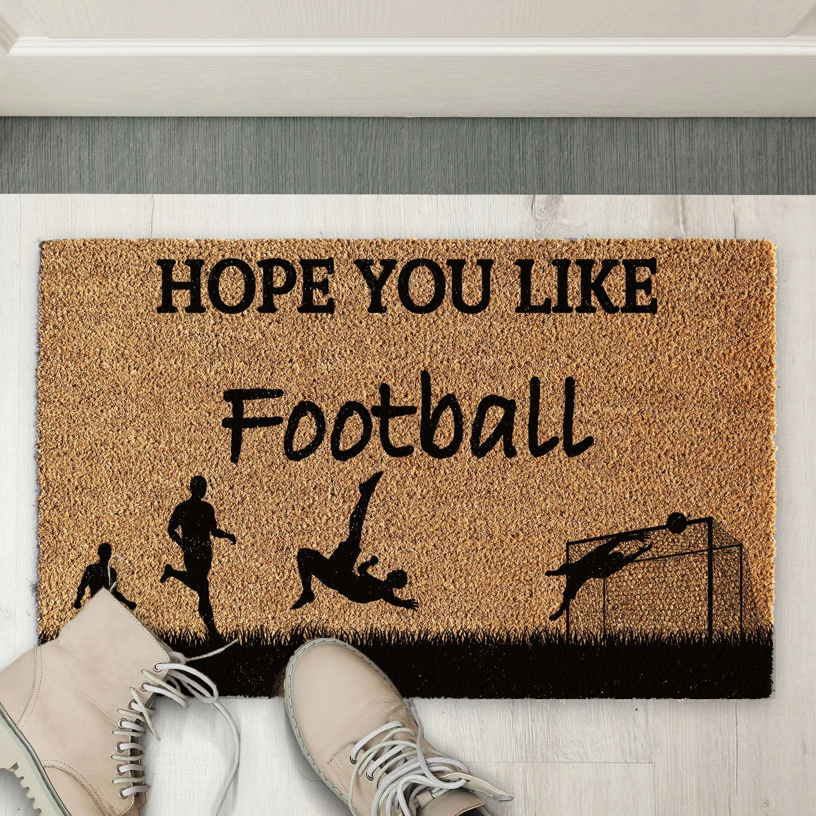 Coir Doormat - Hope You Like Football