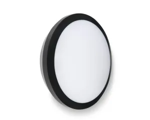 Collingwood WL9527SCSB 18-27W IP65 2150-3200lm CCT Round LED Bulkhead Standard - Black