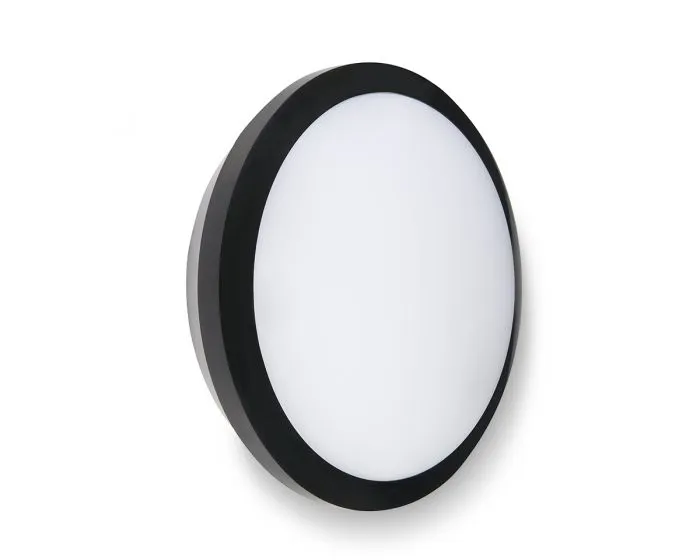Collingwood WL9527SCSB 18-27W IP65 2150-3200lm CCT Round LED Bulkhead Standard - Black