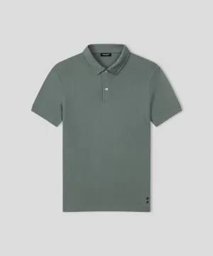 Cotton Mesh RD Polo: Green Shadow