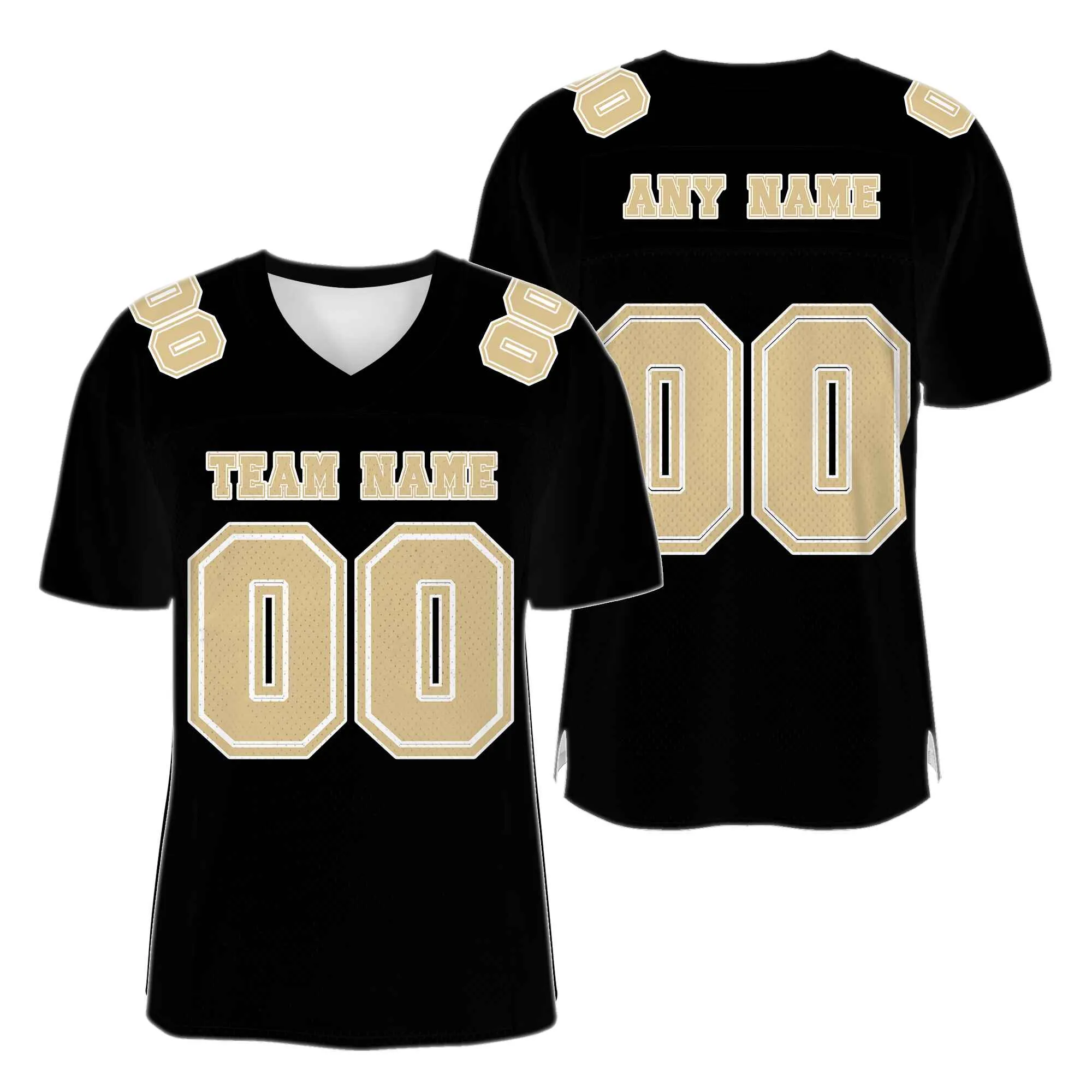 Custom Black Khaki Mesh Authentic Football Jersey