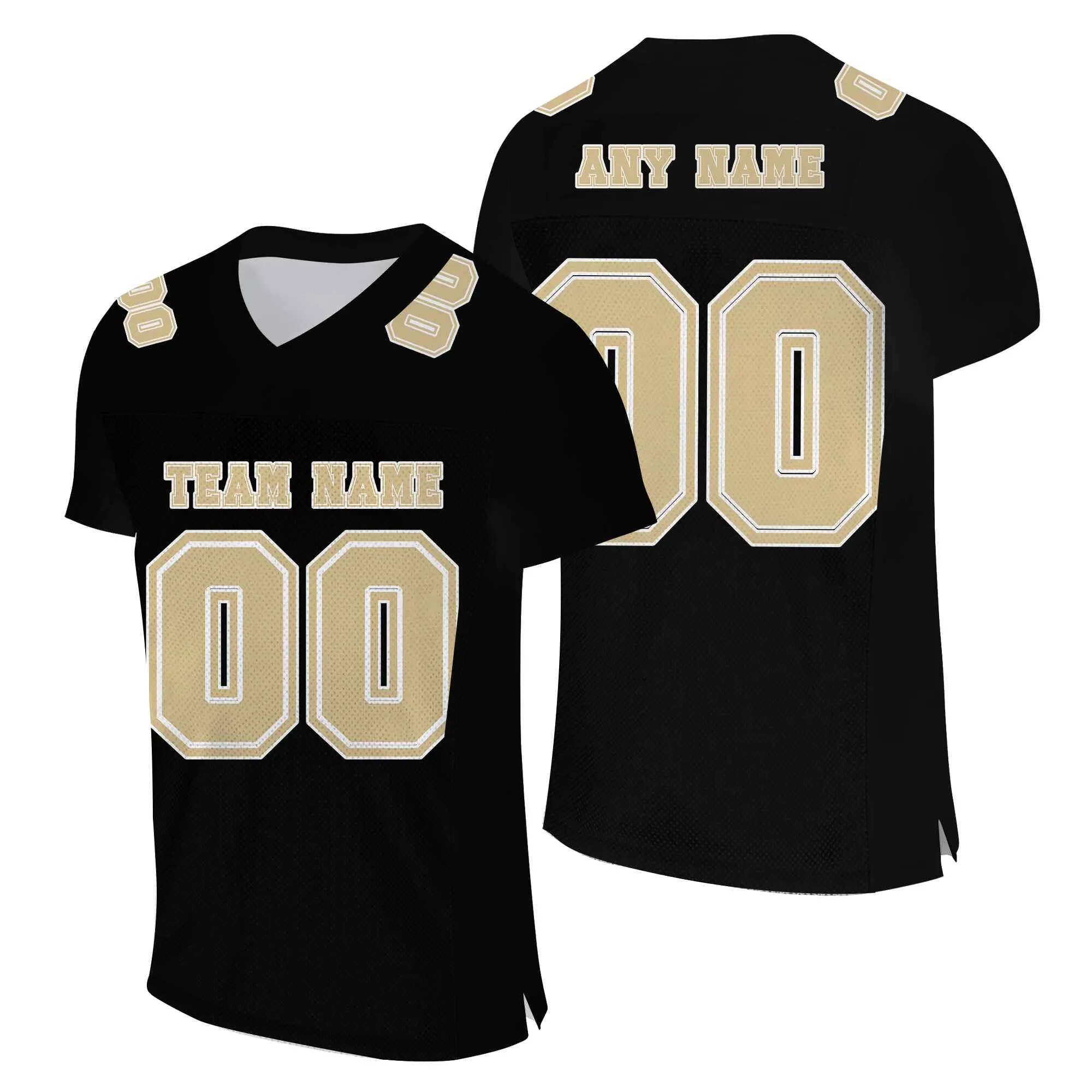 Custom Black Khaki Mesh Authentic Football Jersey