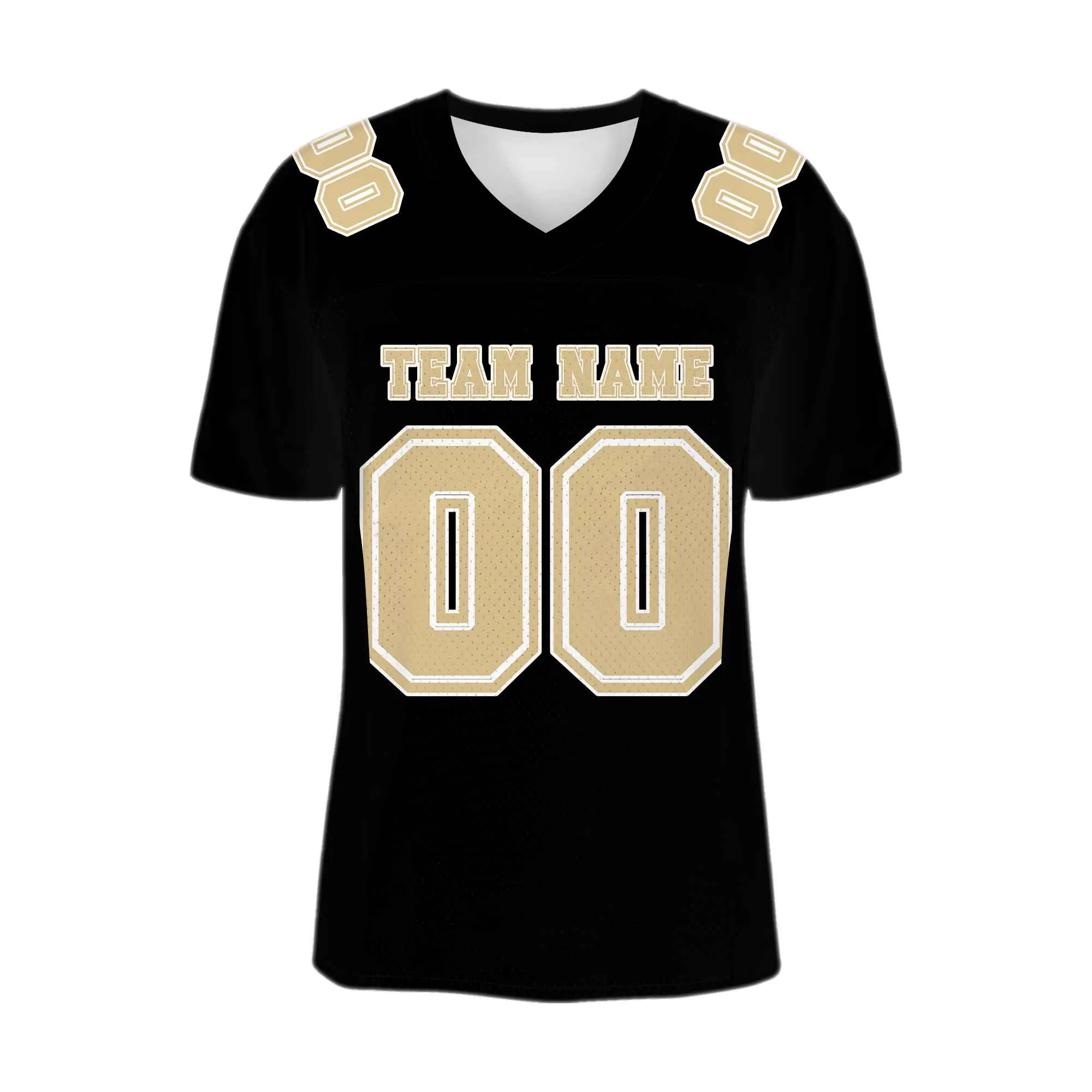 Custom Black Khaki Mesh Authentic Football Jersey