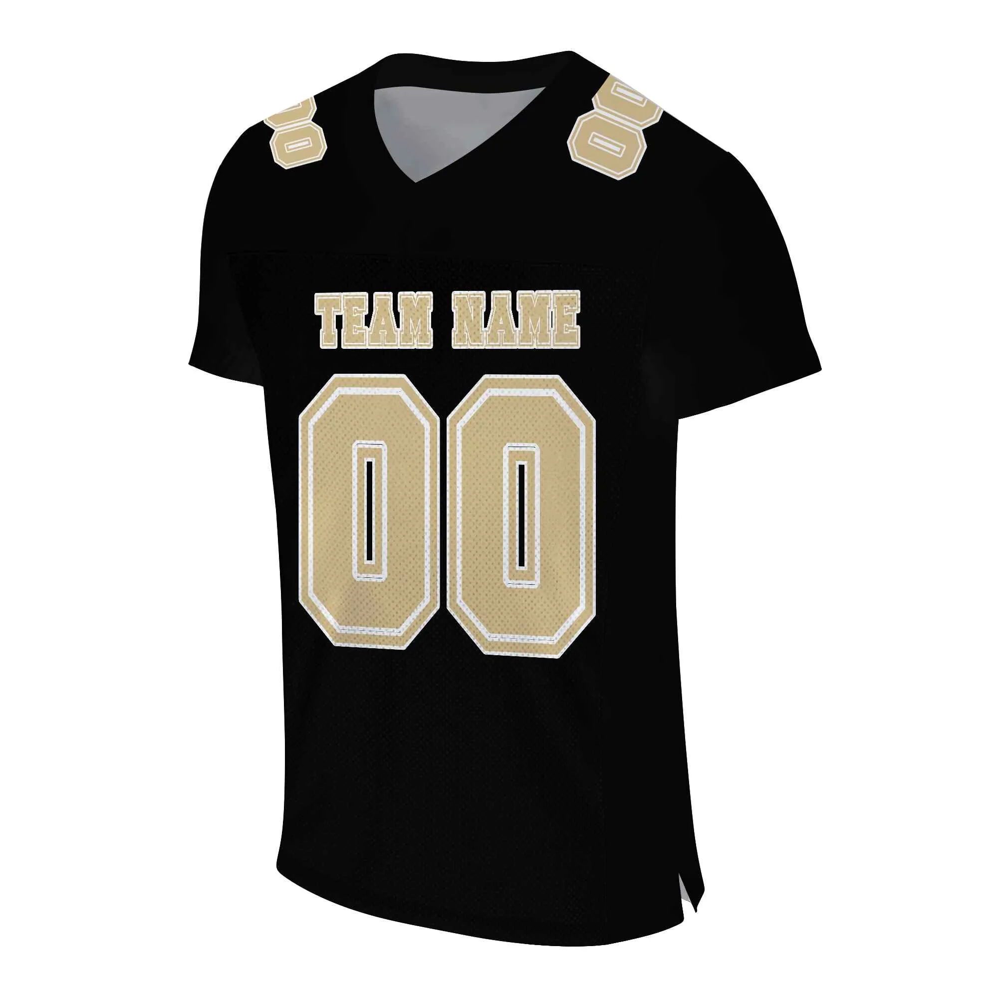 Custom Black Khaki Mesh Authentic Football Jersey