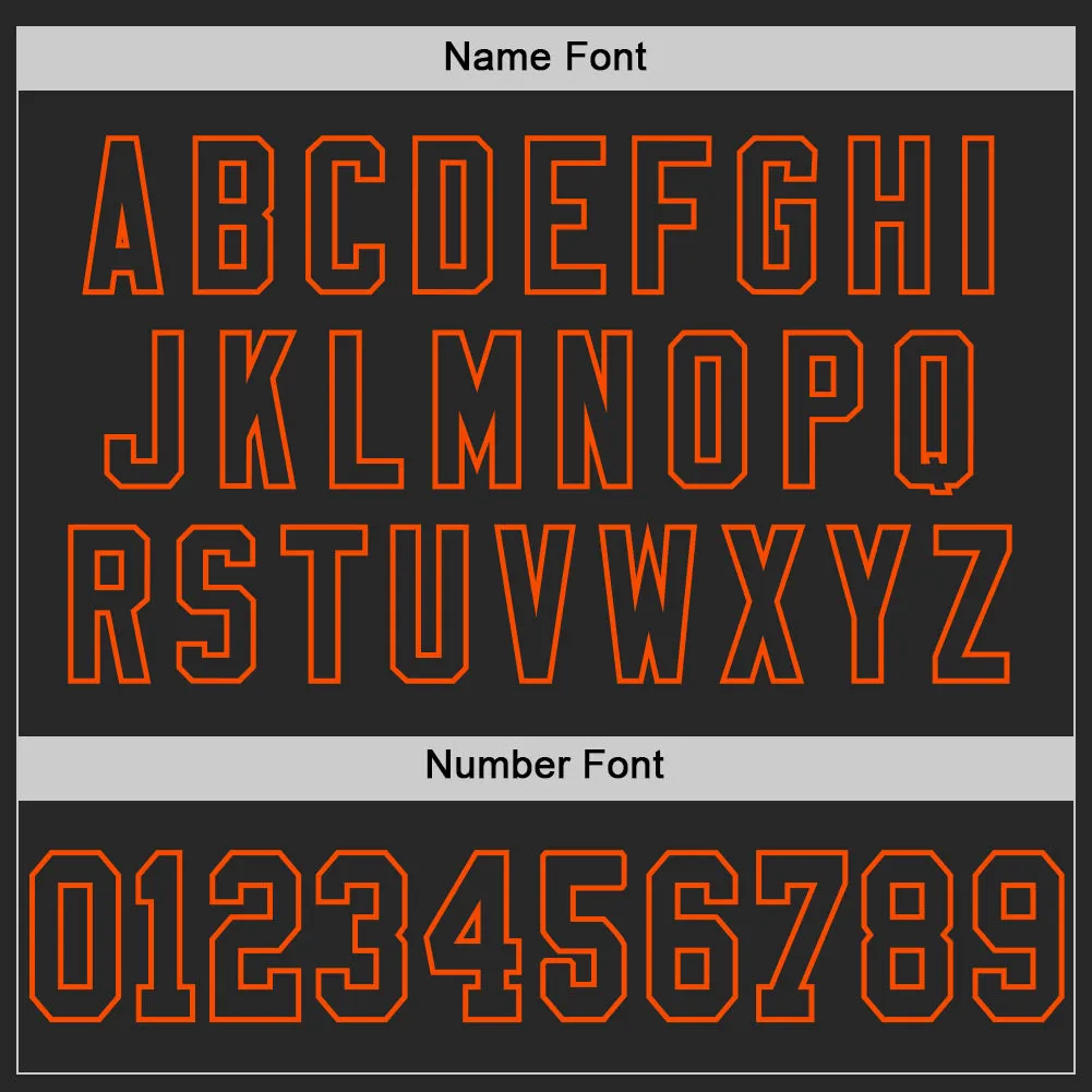 Custom Black Orange Mesh Authentic Throwback Football Jersey