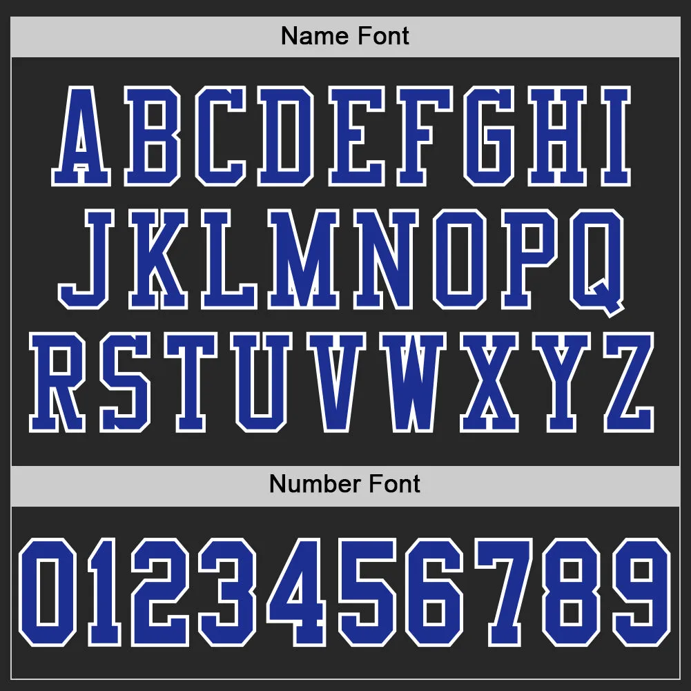 Custom Black Royal-White Mesh Authentic Football Jersey