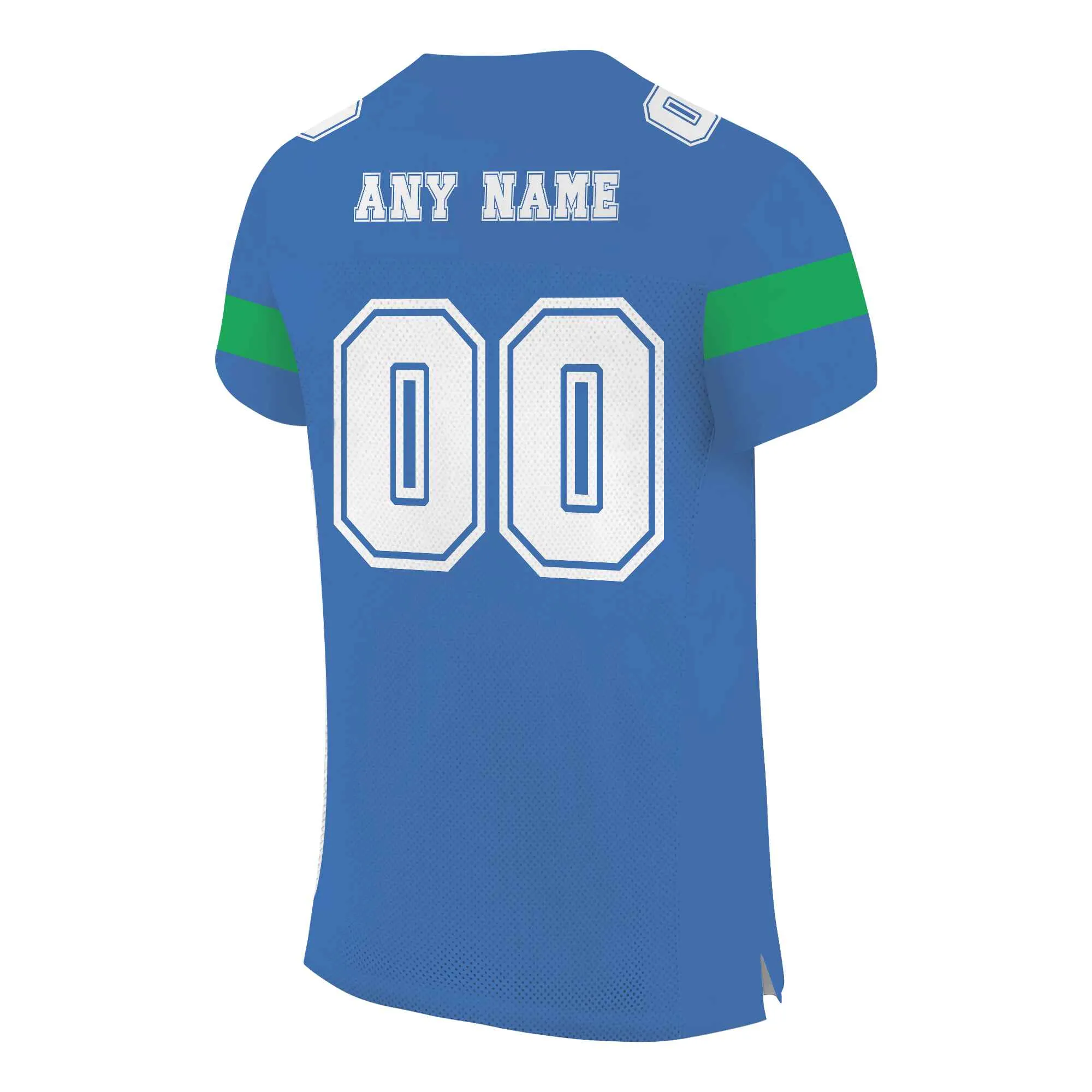 Custom Blue White-Green Mesh Authentic Football Jersey
