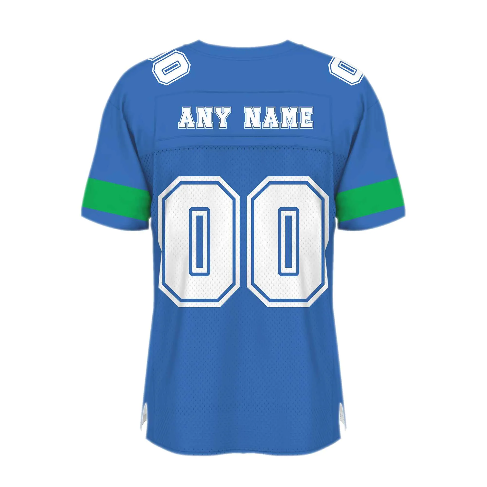 Custom Blue White-Green Mesh Authentic Football Jersey