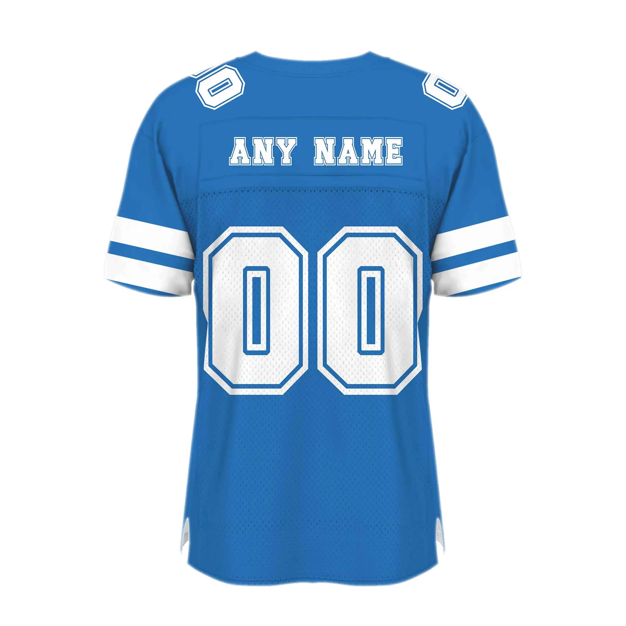 Custom Blue White Mesh Authentic Football Jersey