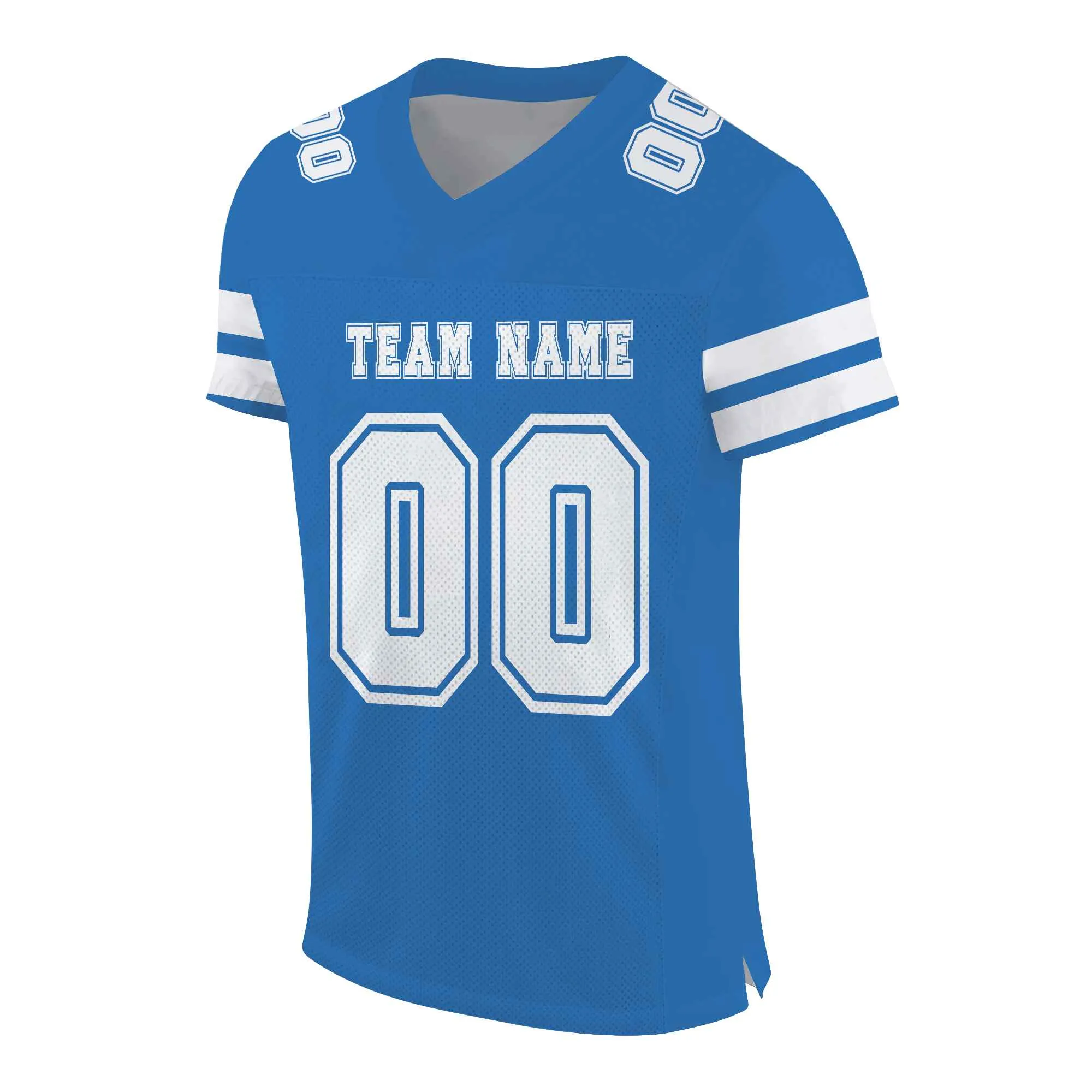 Custom Blue White Mesh Authentic Football Jersey