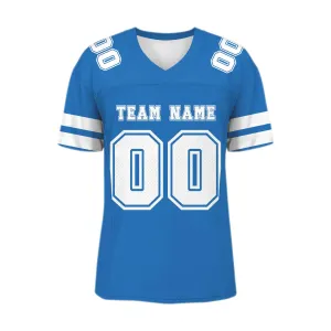 Custom Blue White Mesh Authentic Football Jersey