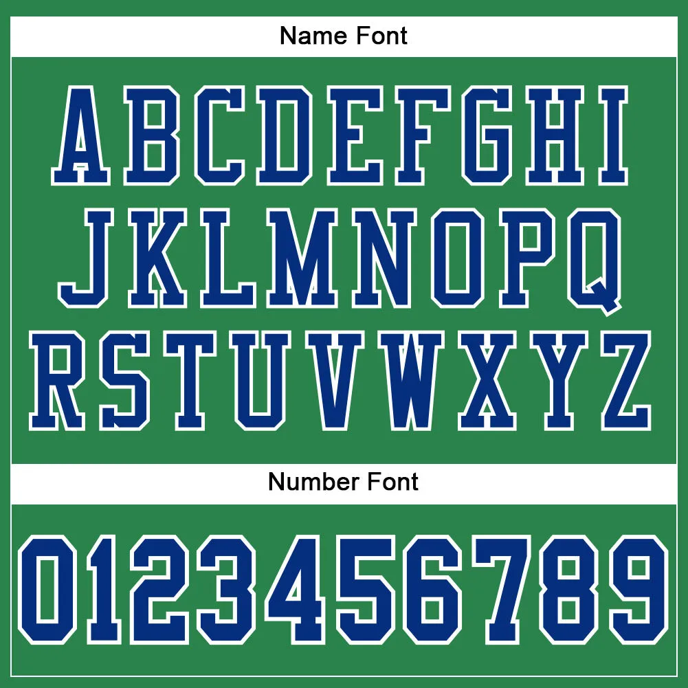 Custom Grass Green Royal-White Mesh Authentic Football Jersey