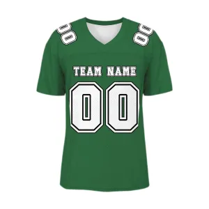 Custom Grass Green White-Black Mesh Authentic Football Jersey