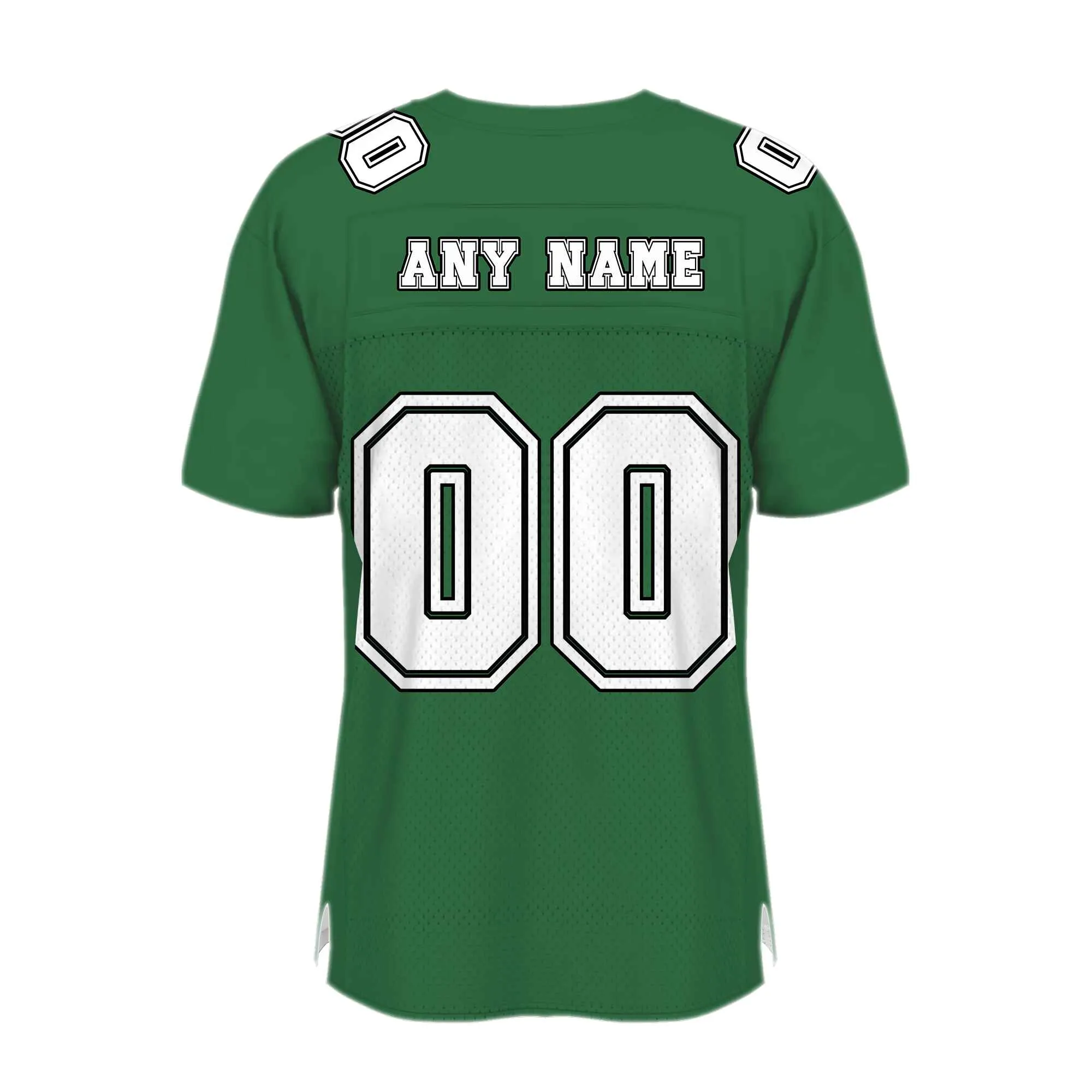 Custom Grass Green White-Black Mesh Authentic Football Jersey