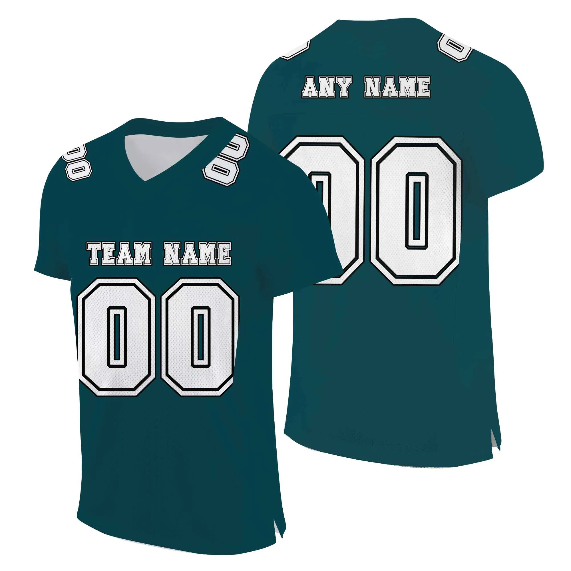Custom Midnight Green White-Black Mesh Authentic Football Jersey