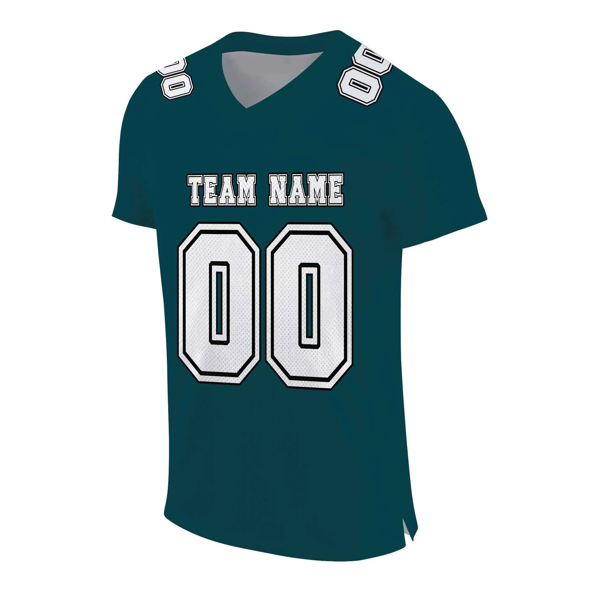 Custom Midnight Green White-Black Mesh Authentic Football Jersey